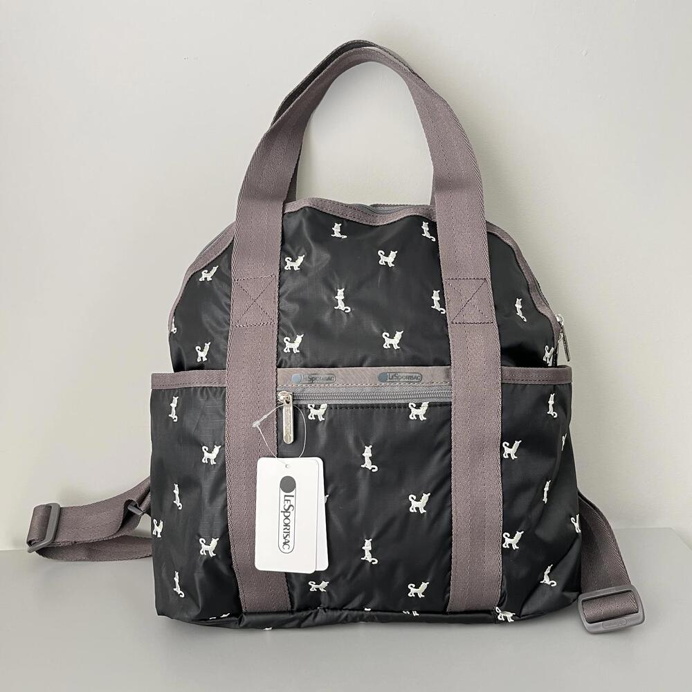 REPOSH! LeSportSac - Black With Little Embroidered White Doggies Print